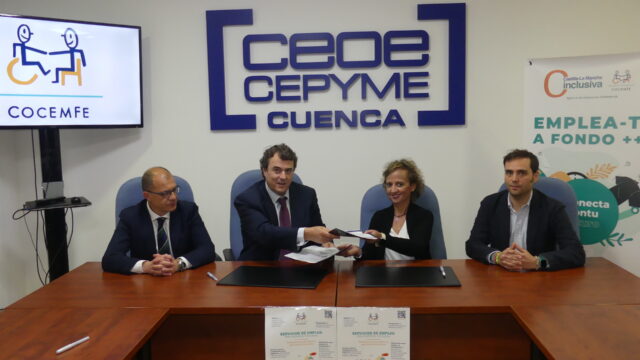 Ceoe Cepyme Cuenca y Cocemfe firman un convenio para la empleabilidad de las personas con discapacidad