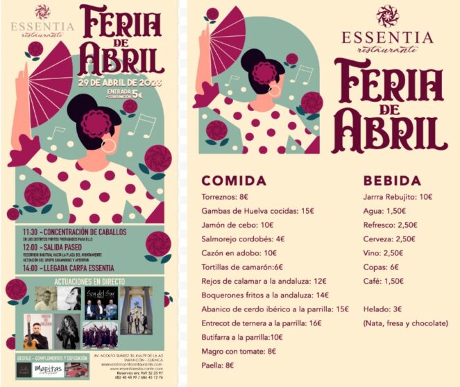 Este sábado 29 de abril llega la «Feria» al Rte. Essentia de Tarancón con un completo programa de actividades