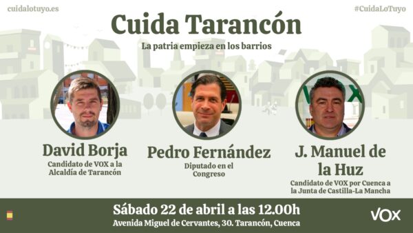 Vox celebra un acto en el marco de la precampaña electoral este sábado 22 de abril en Tarancón