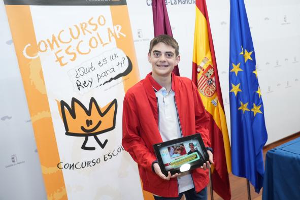 Mario Verbo, estudiante de Educación Especial de Campo de Criptana, gana el concurso ‘¿Qué es un rey para ti?’ en Castilla La Mancha