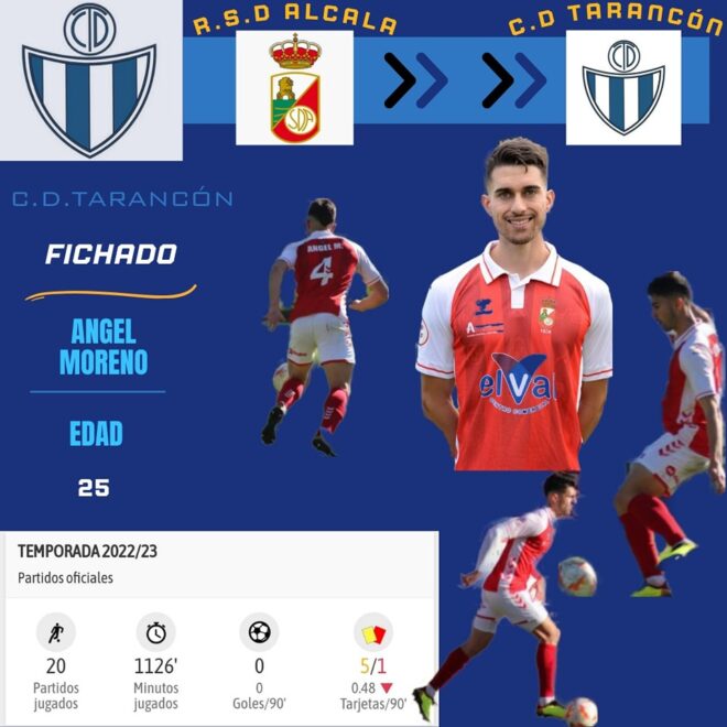 Primer fichaje del CD Tarancon, temporada 2023/24, procedente del RSD Alcala, central con juego agresivo.
