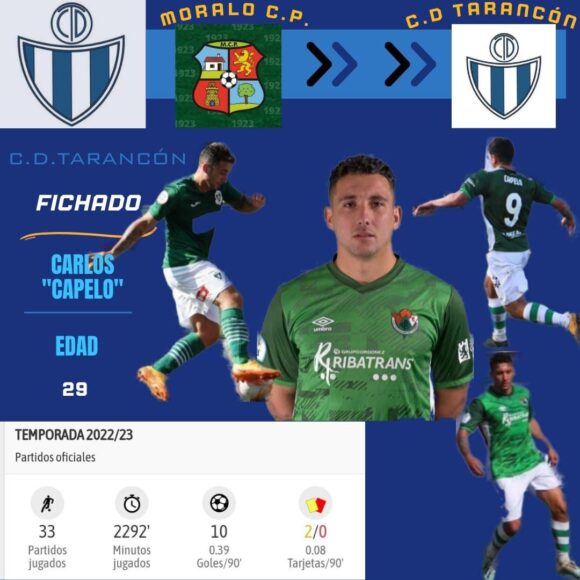 Nuevo fichaje del CD Tarancon, Carlos Lomichar de las Heras“Capelo”, dispuesto hacer goles para los chicos de Cañete la próxima temporada