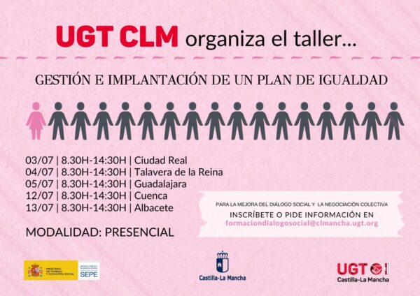UGT CLM forma a sus delegados/as en la gestión e implantación de un Plan de Igualdad