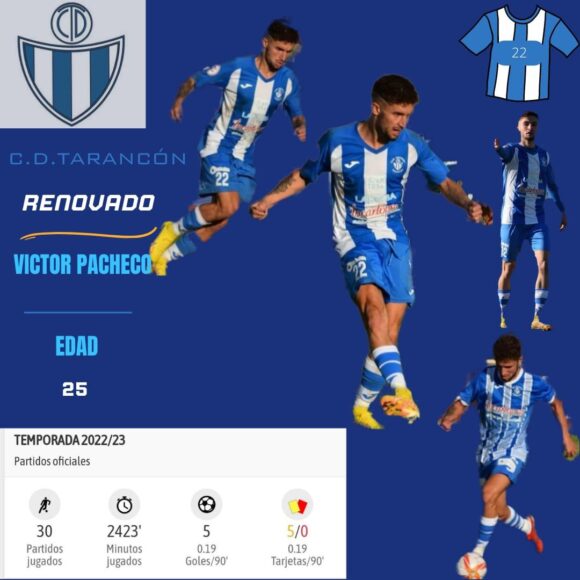 Víctor Pacheco Iguaz renueva con el CD Tarancón, la que será la segunda temporada en el equipo blanquiazul