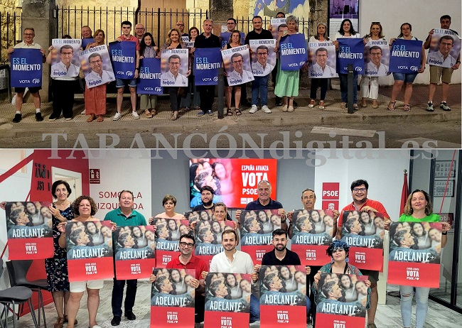 Comienza la campaña electoral en Tarancón, los 2 grandes partidos PP y PSOE arropan a sus candidatos Mª Jesús Bonilla y Angel Regatero respectivamente