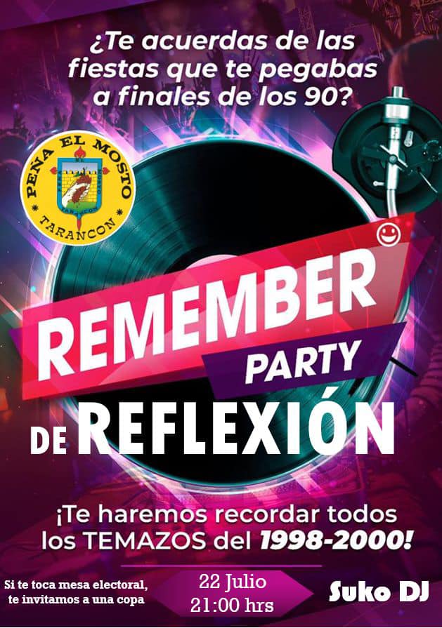 La Peña El Mosto de Tarancón celebra este sábado 22 de julio una velada musical «Remember»