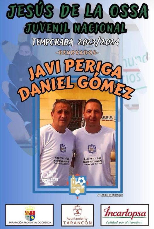 Javier Martínez y Daniel Gómez, seguirán entrenando al equipo Juvenil A de la EFB Jesús de la Ossa en la liga Nacional Juvenil la próxima temporada.