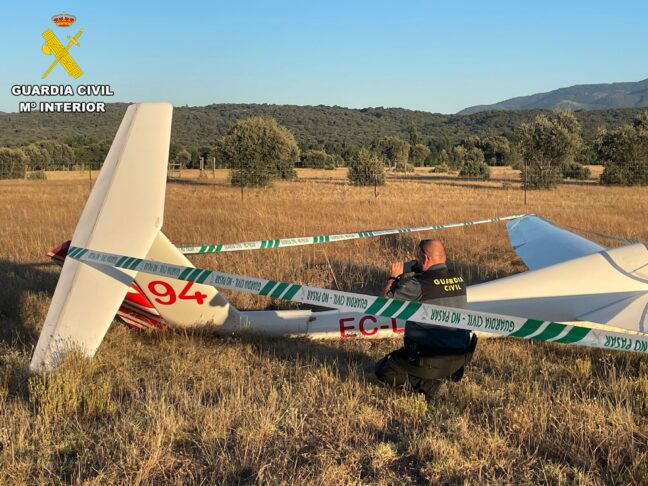 El Equipo Pegaso de la Guardia Civil apoya a la Policía Judicial en un accidente de aeronave en La Iglesuela