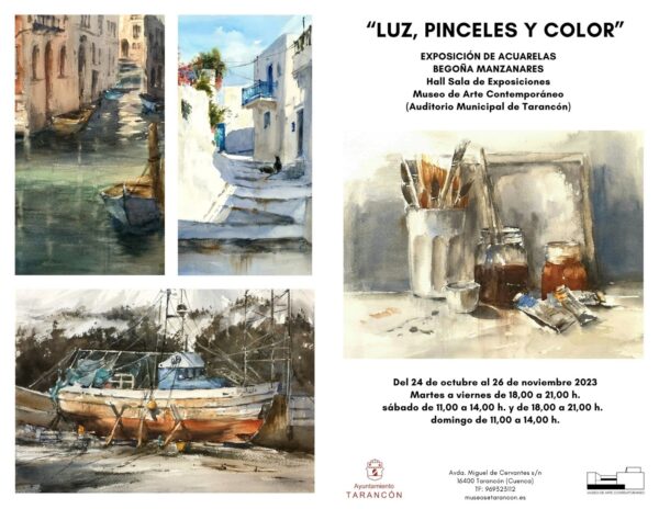 La Exposición de Acuarelas de Begoña Manzanares se muestra a partir de hoy el Auditorio Municipal de Tarancón