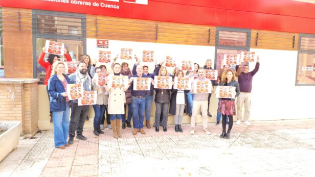 CCOO con Palestina: el sindicato se concentra en sus sedes en CLM en solidaridad con el pueblo palestino y para pedir el cese inmediato de los ataques indiscriminados