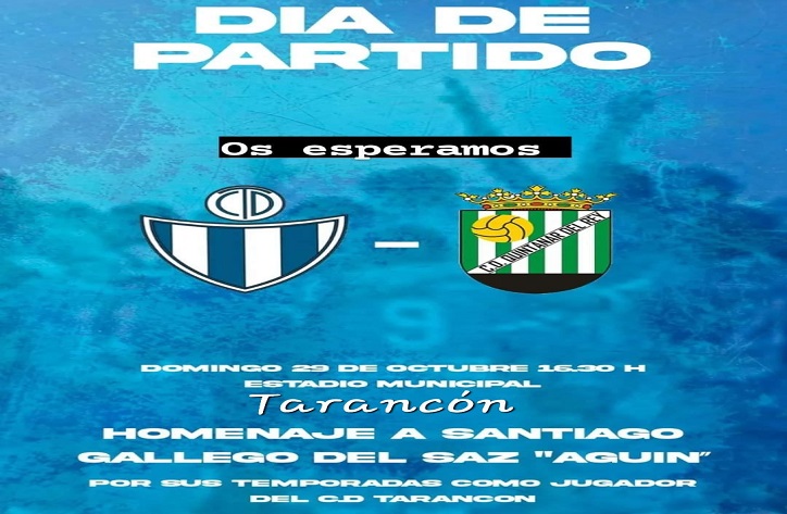 Encuentro de rivalidad conquense con un previo que será sin duda, emotivo. El CD Tarancón, hará un pequeño homenaje recuerdo al ex jugador Santiago Gallego “Aguin” que sufre una enfermedad degenerativa