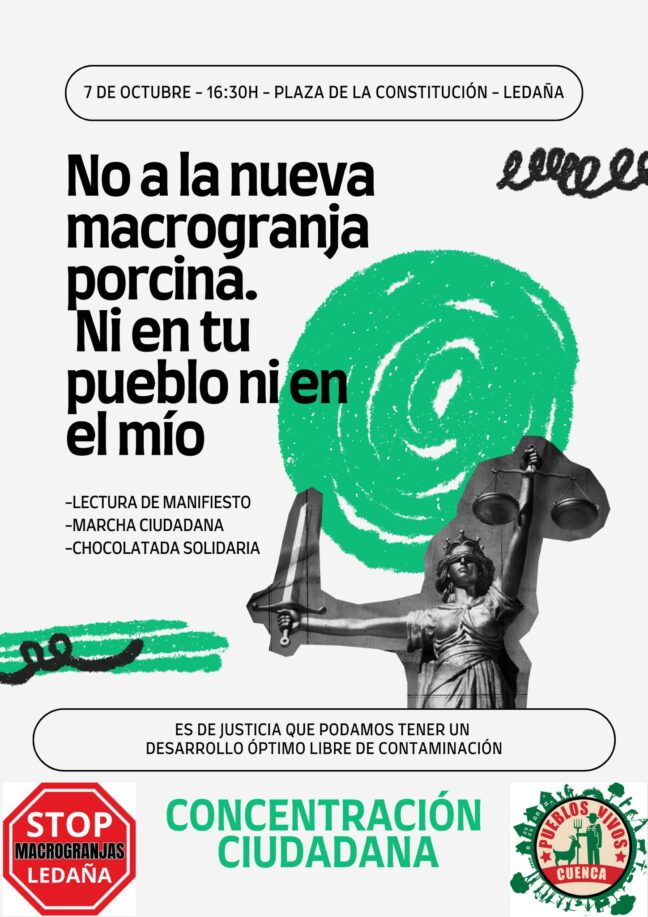Convocada una concentración en Ledaña contra el proyecto de granja porcina