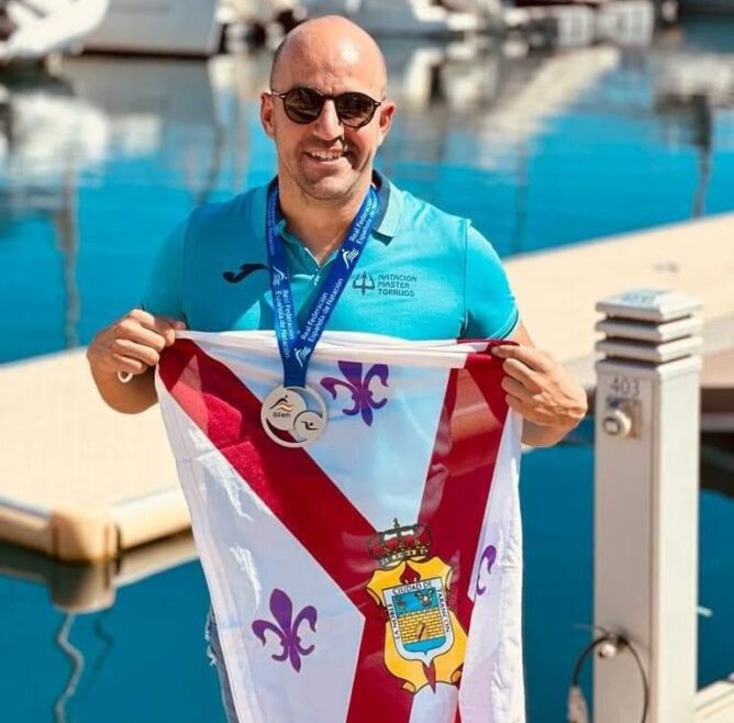 El taranconero, Julián Parraga y el conquense Juan Ignacio Lillo, subcampeones Máster en Aguas Abiertas y campeones de la Copa de  España  con su equipo Máster Natación Torrijos