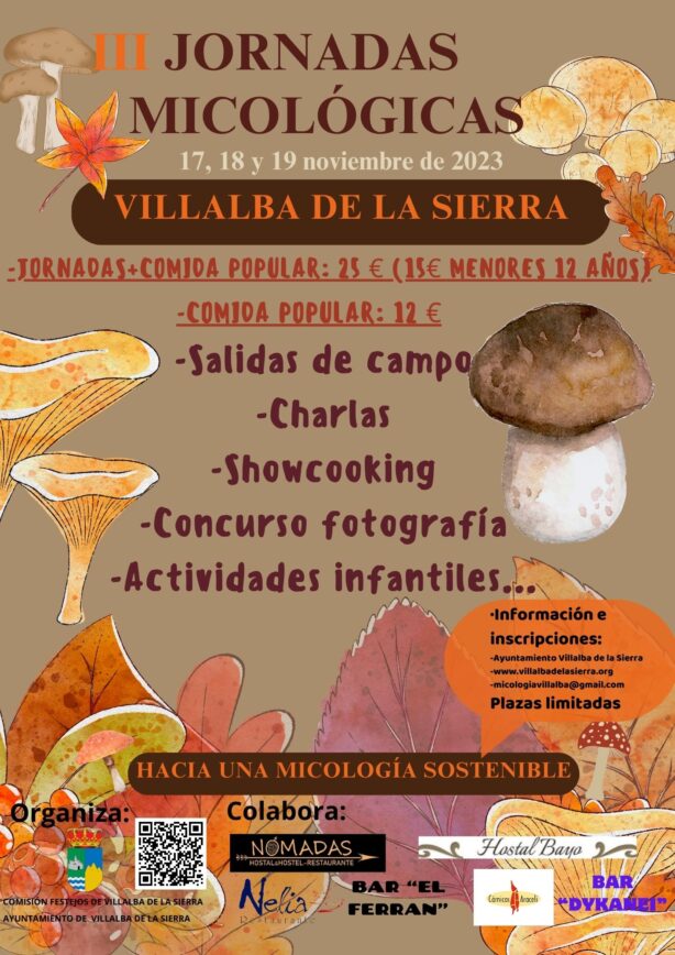 III Jornadas Micológicas de Villalba de la Sierra se celebrarán del 17 al 19 de noviembre