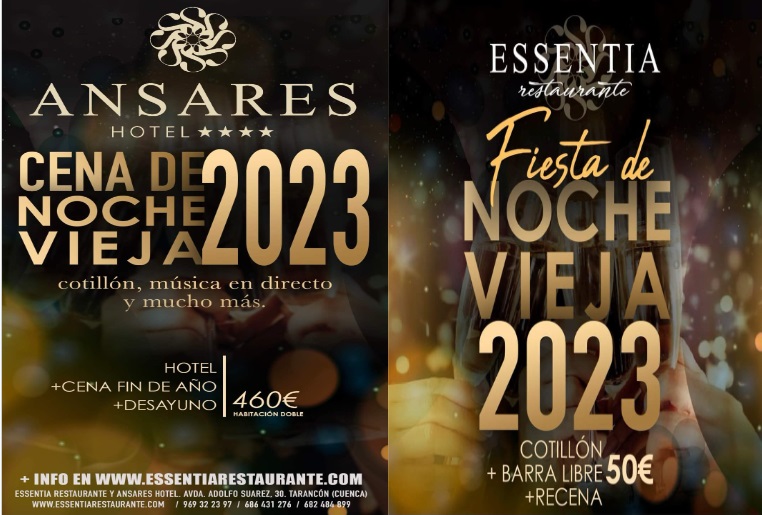 Dos propuestas para despedir el Año en Rte. Essentia y Hotel Ansares de Tarancón