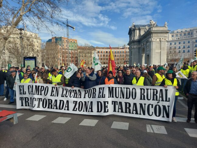 Agricultores de la zona de Tarancón Participan en Masiva Concentración en Madrid en Defensa del Sector