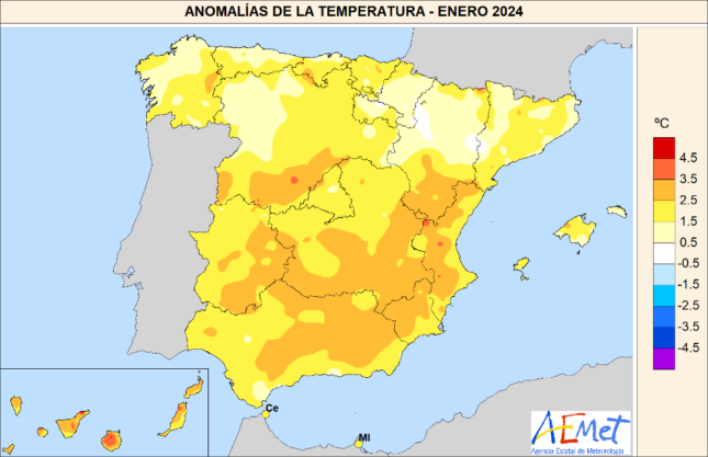 El mes pasado fue el enero más cálido desde que hay  registros