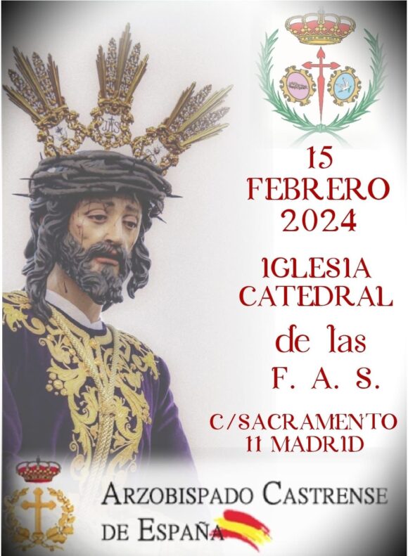 Peregrinación de la Semana Santa: La imagen del Cristo del Amor de Tarancón en el encuentro de oración de Jóvenes Militares en Madrid