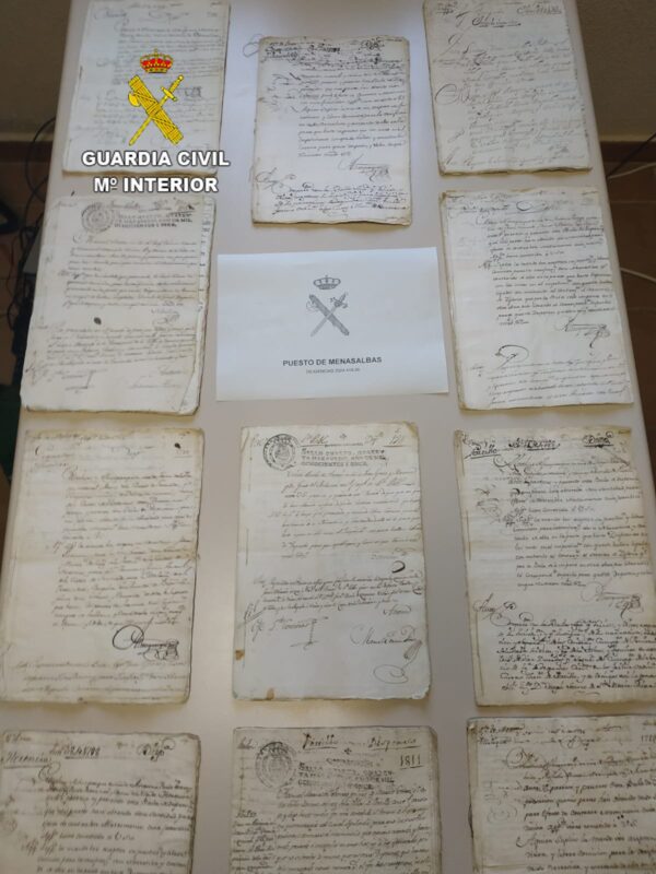La Guardia Civil recupera un manuscrito eclesiástico con más de 200 años de antigüedad anunciado para su venta en una web de subastas