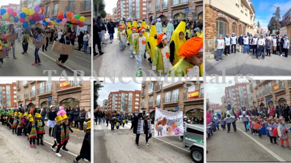 Éxito de participación en el colorido desfile de martes de Carnaval en Tarancón: Más de 1.500 escolares transforman las calles