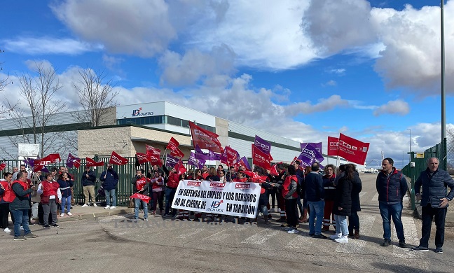 Trabajadores de ID Logistics en Tarancón protestan ante el cierre del centro de trabajo de Tarancón  y su traslado a Illescas