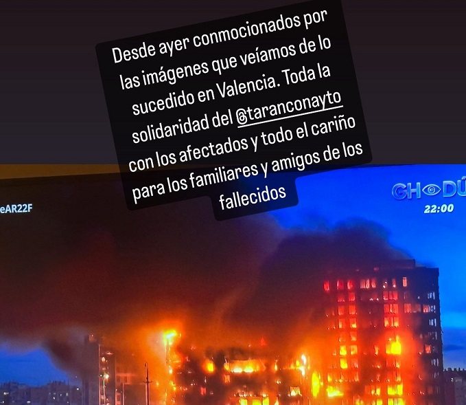 Solidaridad de Tarancón con las víctimas del incendio de un edificio en Valencia