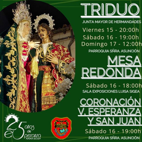 Este año se celebra el 25 Aniversario de la llegada de la imagen de la Virgen de la Esperanza a Tarancón