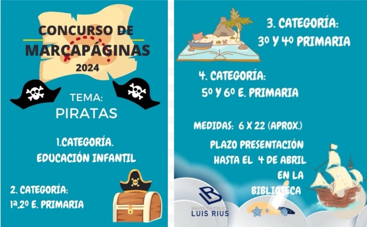 La Biblioteca Luis Rius de Tarancón convoca el Concurso de marcapáginas 2024 bajo el tema de «Piratas»
