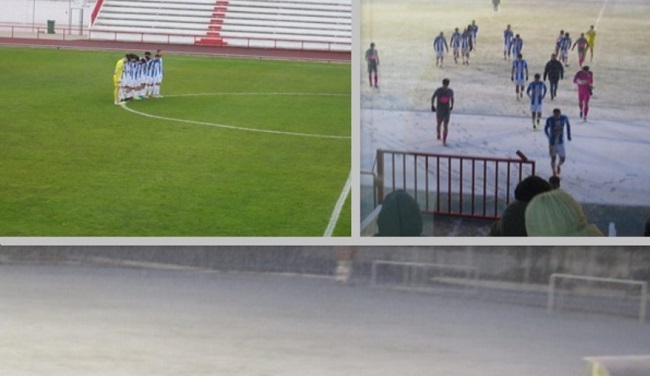 Inesperado traspiés del CD Tarancon ante el CD Torrijos, en un partido con el granizo, nieve y lluvia de protagonista,  (0-2).