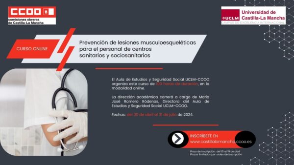 CCOO forma a personal de centros sanitarios y sociosanitarios de CLM para prevenir lesiones musculoesqueléticas