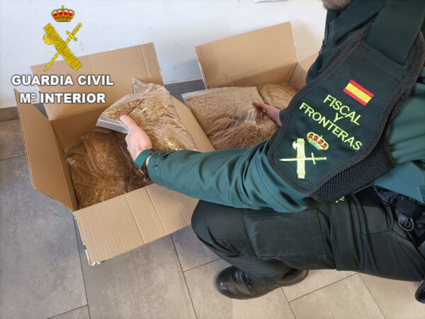 La Guardia Civil interviene 38 kilogramos de  picadura de tabaco ilegal en un día