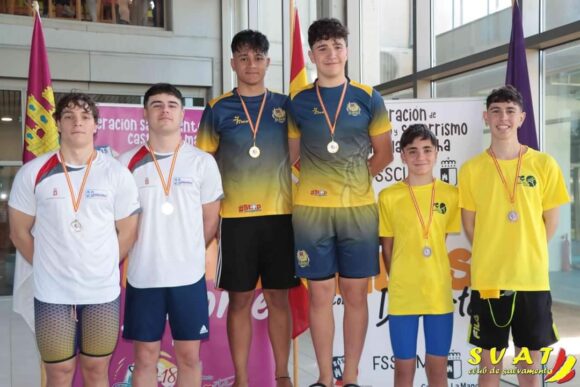 Isaac Yunta Cantarero del Guardavidas (Cuenca) con 4 medallas, pódium en las cuatro que tomó parte, campeón de Castilla la Mancha de Salvamento y Socorrismo