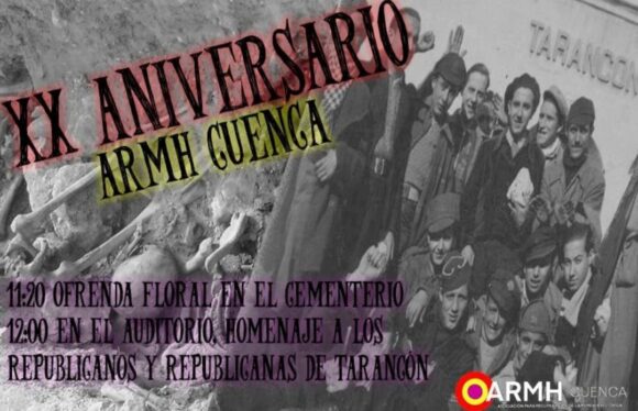 El próximo 8 de junio, la Asociación para la Recuperación de la Memoria Histórica de Cuenca, celebra el XX aniversario de su creación.