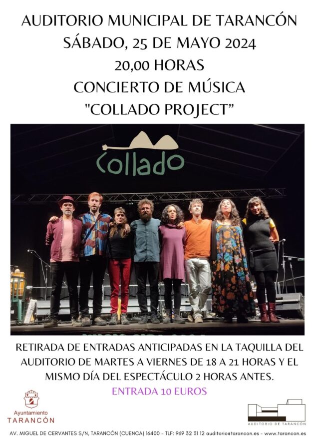 Venta de entradas para el concierto ‘Collado Project’ en el Auditorio Municipal de Tarancón
