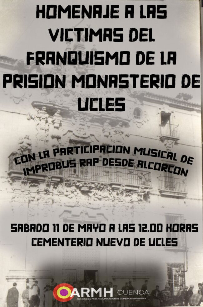 La ARMH de Cuenca rinde homenaje a las víctimas del Hospital Militar de Uclés y la Prisión Central Monasterio