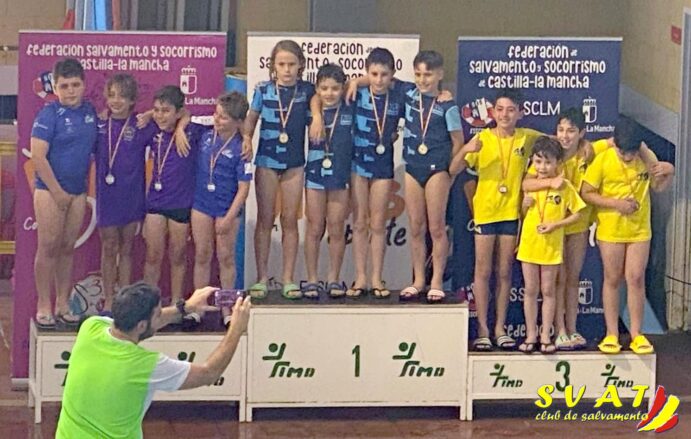 Tres podium individual y otros tres por relevos, ademas de dos cuartos puestos, balance de la expedición del SVAT Tarancón en el Campeonato de Castilla la Mancha Alevin y Benjamín, disputado en Albacete.