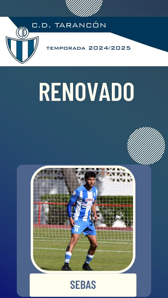 Confirmada la quinta renovación en el CD Tarancón, el centro campista Sebas, seguirá en el equipo.