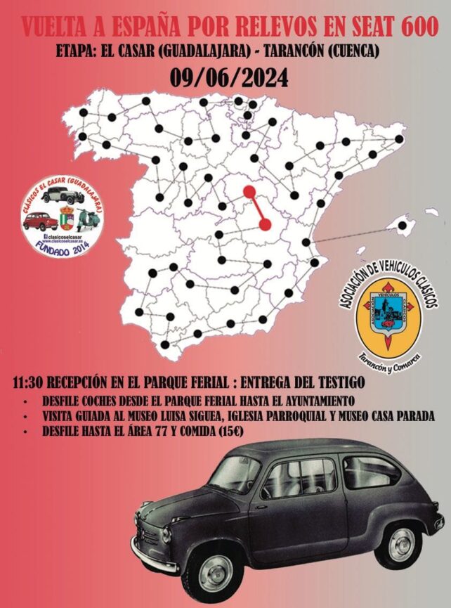 El domingo en el Parque Ferial, Tarancón recoge el relevo a la Vuelta a España en Seat 600.