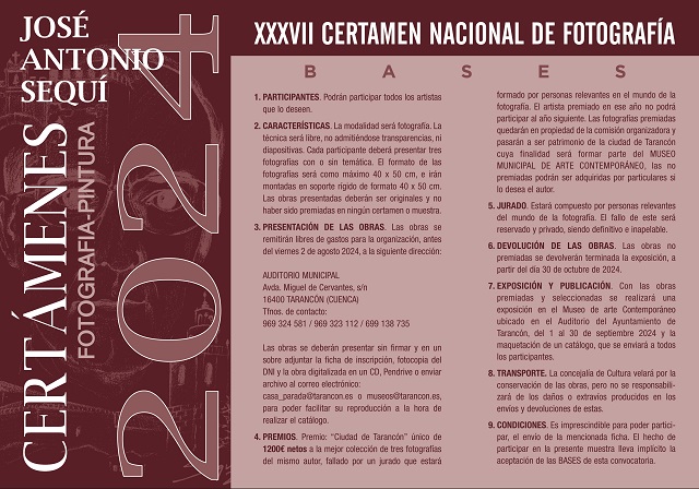 Convocados los concursos de pintura y fotografía José A. Sequí de cara a las fiestas de Tarancón