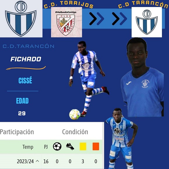 Uno que vuelve a la disciplina del CD Tarancón, segunda incorporación en el equipo taranconero Cisse, que  ya estuvo tres temporadas en el equipo.