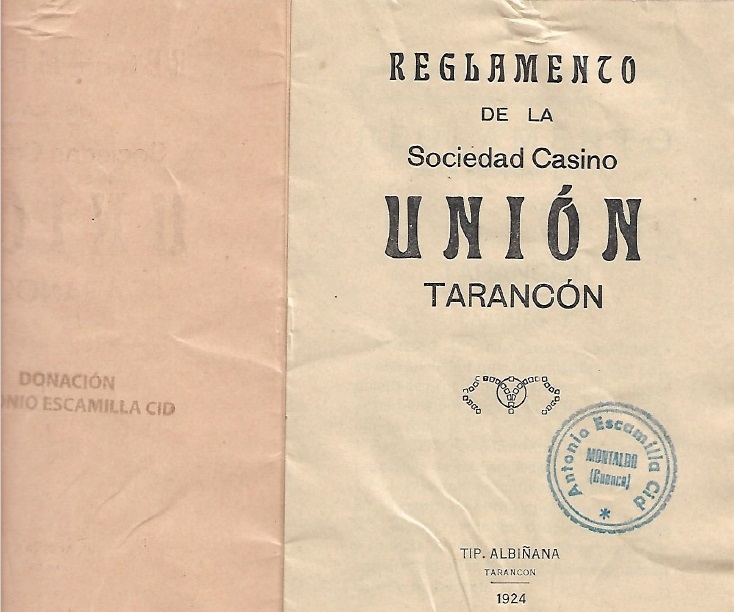 Antonio Escamilla dona un valioso documento al cumplirse 100 años del Casino La Unión de Tarancón