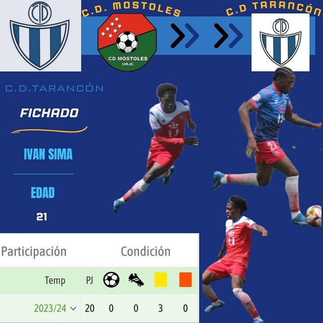 Llega la cuarta incorporación al CD Tarancón, Iván Eyi (Sima), otro centro campista para el equipo blanquiazul.