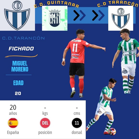 Procedente del Quintanar del Rey, llega el tercer fichaje al CDTarancon para la próxima temporada.
