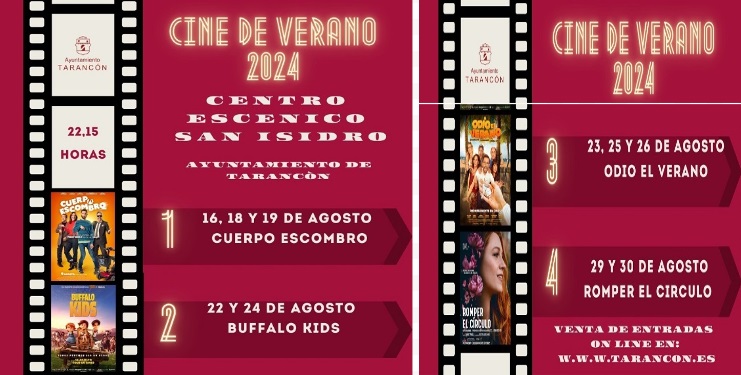 Conoce los títulos del Cine de Verano de Tarancón para el resto del mes de Agosto