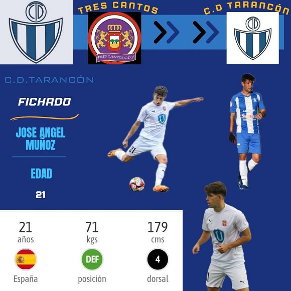 Décimo tercera incorporación en el CD Tarancón, procedente del Tres Cantos de Madrid, es la vigésima confirmación en el equipo taranconero.