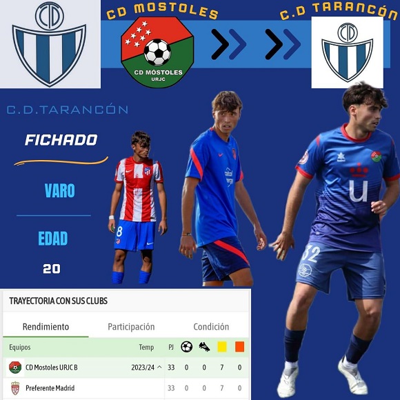 Undécima incorporación del CD Tarancón ante la próxima temporada, otro sub 23, Álvaro Delgado “Varo”, entrando ya bajo la dirección de Jorge Cañete