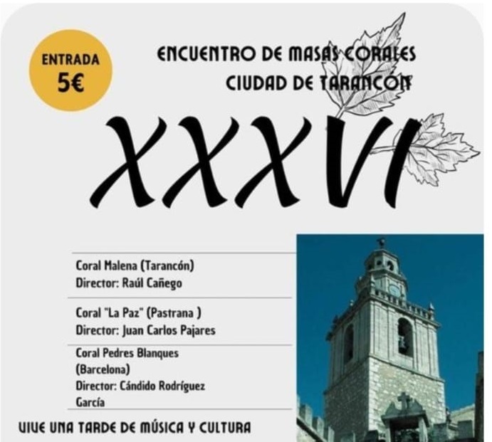 Tarancón acoge el XXXVI Encuentro de Masas Corales este sábado 19 de octubre