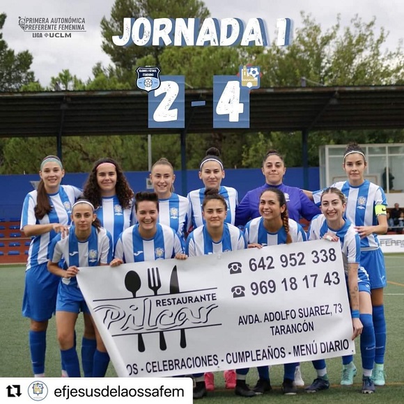 En la Liga UCLM de fútbol femenino Preferente Regional, la EFB Jesús de la Ossa, se presenta ante la afición ante el equipo más goleador del grupo