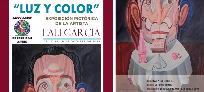 Este viernes 11 de octubre inauguración de la Exposición Pictórica «Luz y Color» de Lali García en la Carpa del Rte. Essentia