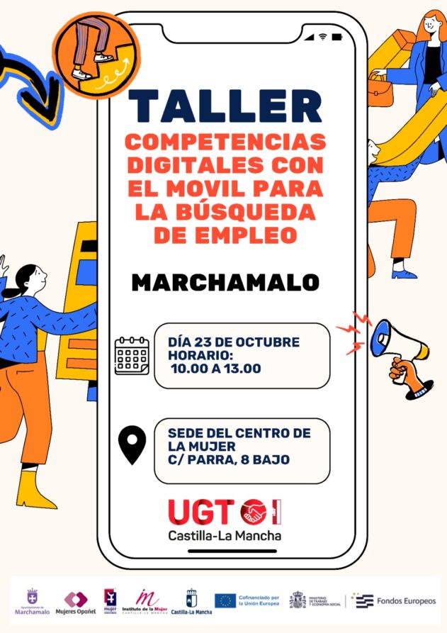 UGT Castilla-La Mancha impartirá en Marchamalo un taller de formación para la búsqueda de empleo a través del móvil